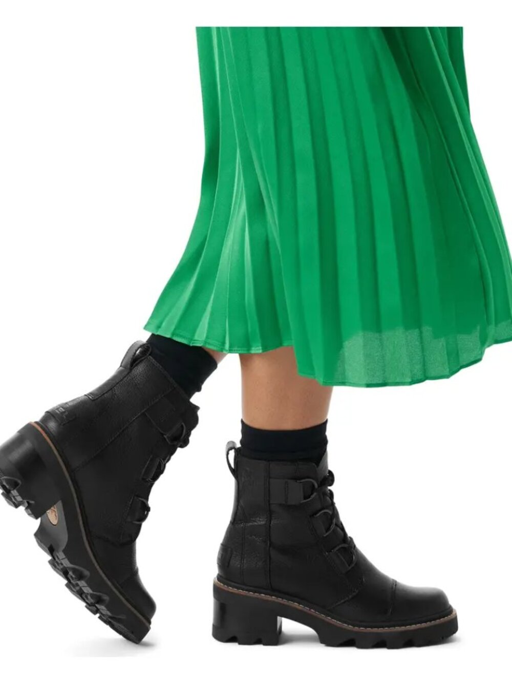Sorel Joan Now Black Leather Lace-Up Boot. US 9.5